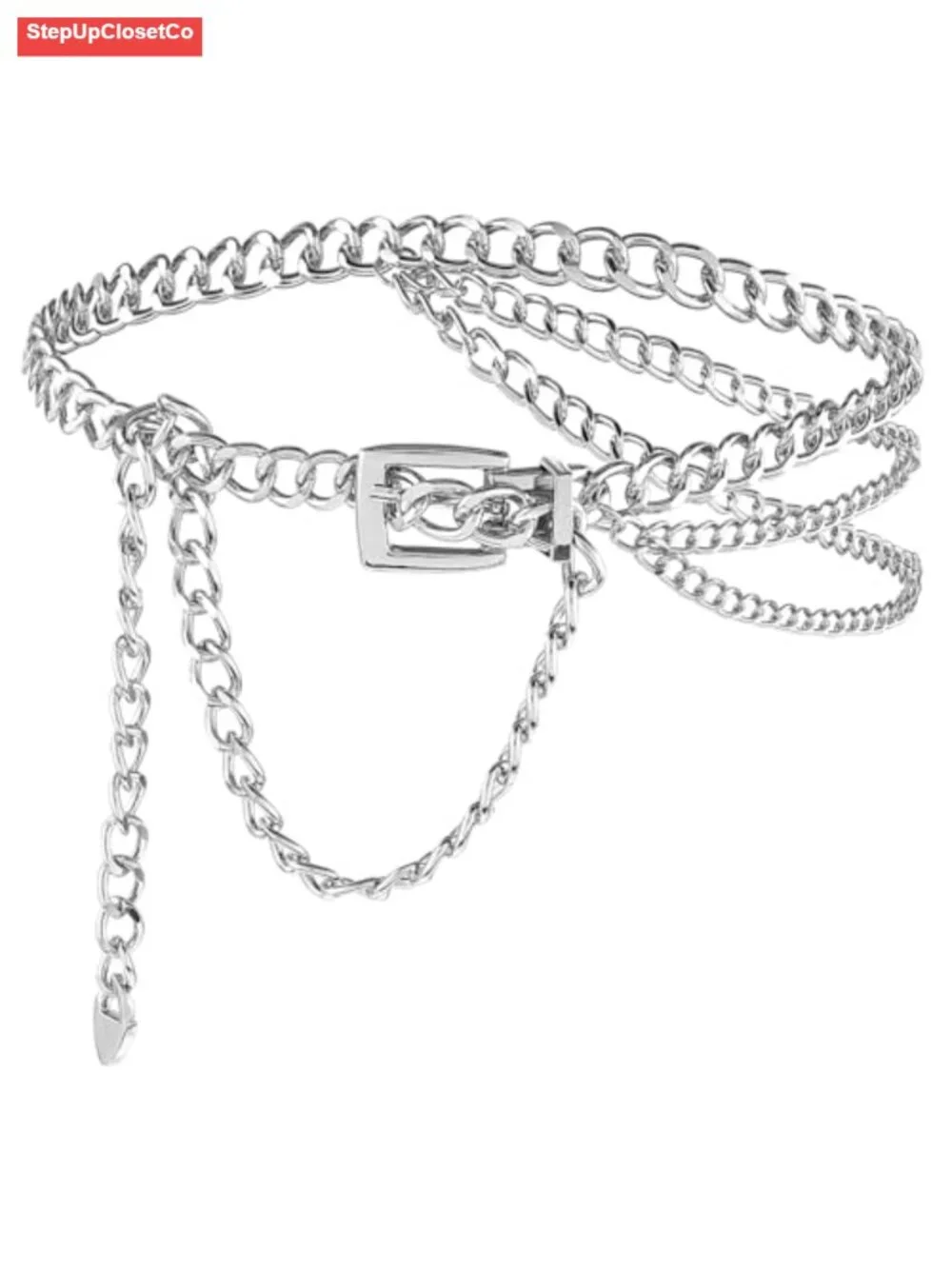 Adjustable Multilayer Metal Waist Chain Belt for Women